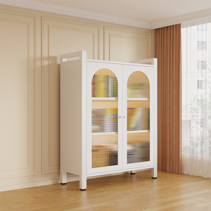 Armario de Almacenamiento Cerrado SANJIAN, Armario Organizador Alto con Panel de Puerta Semi Transparente - Product Image 5