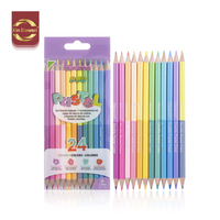 Crayons Solubles dans l'Eau Xin Bowen 24 Crayons de Couleur Macaron Crayons Double Embout Ensemble de Crayons Art Esquisse pour Enfants