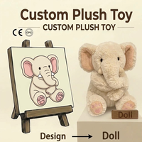Fabricant de peluches d'éléphant super douces de haute qualité, sur mesure, en gros, couleur crème, pour enfants, en vrac, certifiées CE