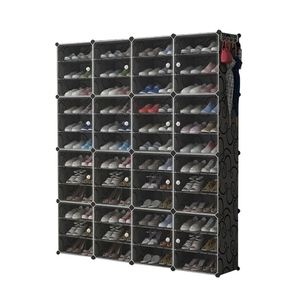Scatola Portascarpe Impilabile Trasparente Nera con Apertura Frontale in Plastica - Product Image 1