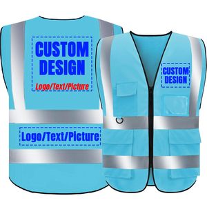 <strong>Hi-vis</strong> Safety <strong>Vest</strong> With Logo Custom Reflective Safety <strong>Vest</strong> Construction Industrial Uniform Workwear High Visibility With Pockets - Product Image 2