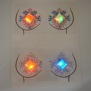 Bijoux de <span class=keywords><strong>visage</strong></span> à LED <span class=keywords><strong>Carnaval</strong></span> Rhinestone Sticker Chest Gems Creative LED Body Gems for Rave Party Outfit - Product Image 2