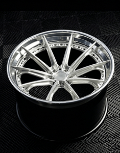 Nuevas llantas forjadas personalizadas de 2 piezas, aleación 6061-T6, color plata cepillada con borde pulido, llantas cóncavas profundas de 25 mm para Audi, Mercedes, <span class=keywords><strong>Tesla</strong></span> - Product Image 1