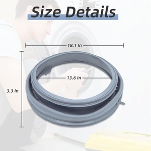 Junta de goma para puerta de lavadora W10290499, accesorio de repuesto duradero para lavadoras Whirlpool - Product Image 2