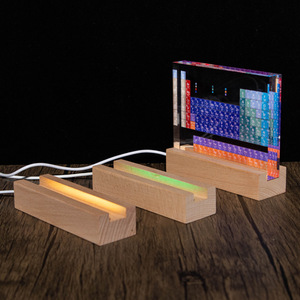 Đèn LED Hiển Thị Đế Gỗ Chắc Chắn Có Thể Điều Chỉnh Độ Sáng Đèn Nhiều Màu Cho Quả Cầu Pha Lê Acrylic với Cáp USB Đế Đèn Ngủ - Product Image 1