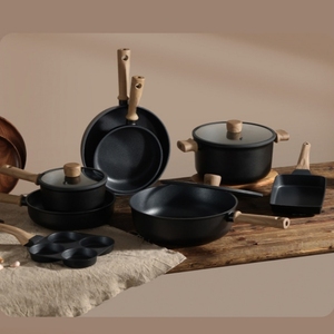 Juegos de utensilios de cocina antiadherentes de titanio <span class=keywords><strong>Carote</strong></span>, uso en estufas de inducción y gas, sartén antiadherente de titanio con tapa de vidrio de silicona - Product Image 6