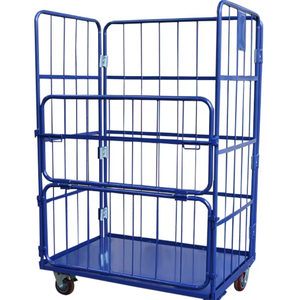 Carro de Almacenamiento Plegable para Logística de Almacén TC4643, Carro de Herramientas de Acero con Malla Frontal Abierta de Tres Lados - Product Image 2
