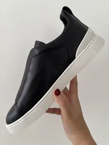 <span class=keywords><strong>Scarpe</strong></span> Sportive <span class=keywords><strong>da</strong></span> <span class=keywords><strong>Uomo</strong></span> in Vera Pelle, Casual, per Skateboard ed Escursionismo, Suola Piatta, Chiusura con Fascia Elastica, Suola in Gomma, Bianche - Product Image 1
