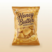 Sachet Doypack Métallisé Brillant à Soufflet Arrière pour l'Emballage de Chips, Sacs Personnalisés Imprimés pour Snacks et Croustilles