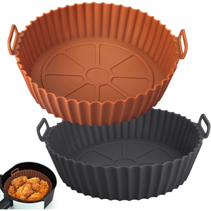 Factory Wholesale 100 Pcs Customized Logo Eco-Friendly Food Grade <b>Silicone</b> Recyclable Square Air Fryer Liner for Home Kitchen - Product Image 1