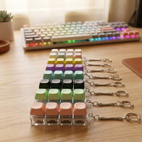 Offre Spéciale – Porte-clés Anti-stress Portable en Forme de Bouton Rond, Pendentif Clavier Mécanique, Capuchon de Clavier