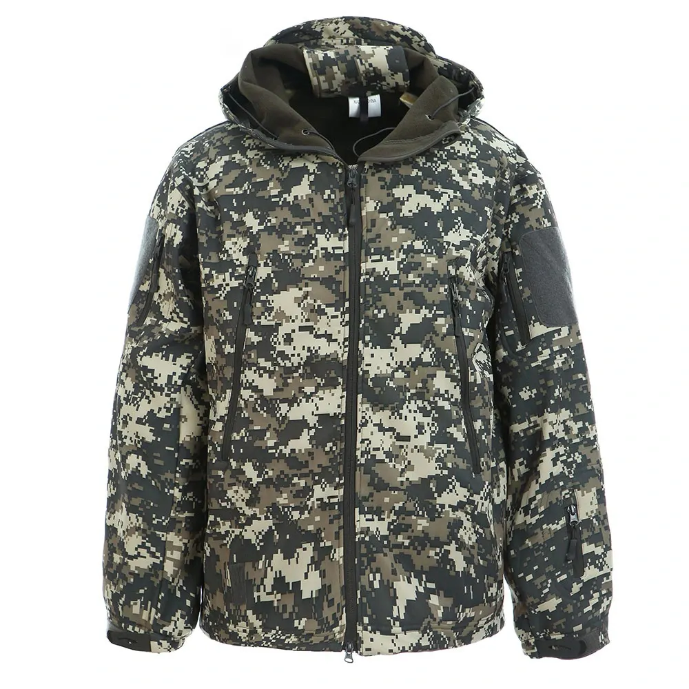 Men's 3-layer PTFE membrane fabric waterproof 10000mm camouflage windproof tactical combat softshell jacket