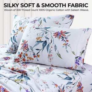 印花床单套装酒店纯棉床上用品套装深口袋合身床单 - Product Image 2