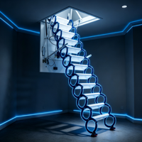 Échelle de grenier électrique entièrement automatique avec télécommande, hauteur 3,2 m, commande à un bouton, escalier de grenier dissimulé