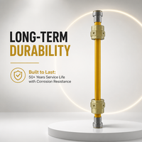 Tuyau de gaz flexible en acier inoxydable ondulé 316L CSST, tube pliable, revêtement PE jaune pour une installation facile, conduite de gaz