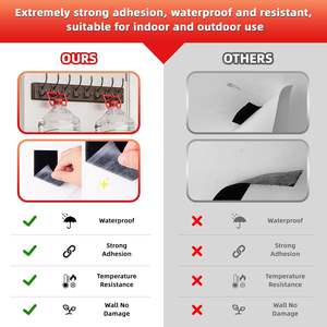 Klettband 2,5 cm x 6 m Hochleistungs-Doppelseitiges Selbstklebendes PVC-Klettband Wiederverschließbare Montagestreifen für Bilder - Product Image 4