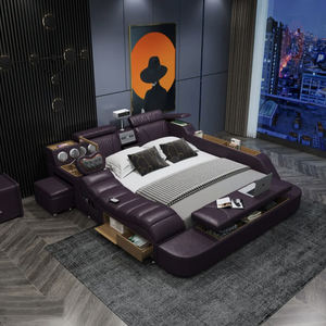 Bequemes Smartes Elektrisches Bett Tatami mit Bluetooth-Lautsprecher, Projektor, Safe, Leder, Schlafzimmer, Ruhe, Smart-Bett - Product Image 3