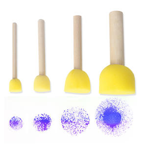 बोमेजिया 4 पीसी लकड़ी के हैंडल डिय आर्ट पेंटिंग स्पंज ब्रश सेट - Product Image 3