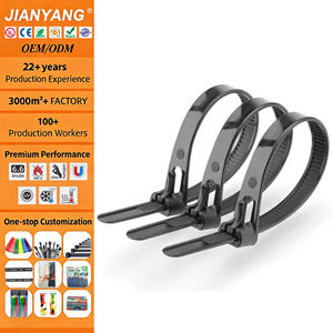 ربط كبل الربط التلقائي القابل لإعادة الاستخدام بسحاب نايلون 66 بلاستيك قابل للإعادة ربط العلاقات بسحاب Kabelbinder قابل للتعديل يلتف ربطة عنق - Product Image 1