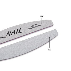 Profesyonel gri yarım ay kaba zımpara panoları 80/100/120/150/180/220/240 Grit çift taraflı özel etiket hilal tırnak törpüsü - Product Image 3