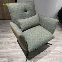 Fauteuil en tissu lin rotatif, mobilier de bureau Simple et confortable, gris, résistant, moderne, pour salon