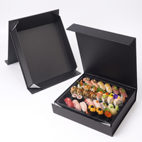 Boîte à sushi en carton rigide de luxe sur mesure, pliable en une seule pièce, avec fermeture magnétique, pour emporter, cadeau ou service traiteur