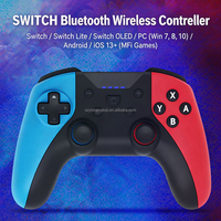 Manette de jeu sans fil HS-SW562 bleue et rouge avec interrupteur Pro pour console NS Switch Lite OLED, manette de jeu, joystick avec touche TURBO