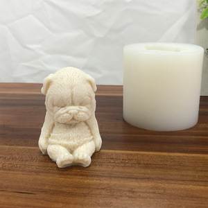Vente chaude Teddy chien aromathérapie bougie Silicone moule souriant <span class=keywords><strong>chats</strong></span> Silicone savon crème glacée moule décor à la maison résine artisanat - Product Image 2