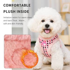 Designer de luxe XXS <span class=keywords><strong>chien</strong></span> harnais gilet personnalisé hiver <span class=keywords><strong>en</strong></span> <span class=keywords><strong>peluche</strong></span> <span class=keywords><strong>chien</strong></span> harnais et <span class=keywords><strong>laisse</strong></span> ensemble élégant polyester matériel - Product Image 6