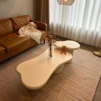 ATUNUS Table basse ovale scandinave nordique pour la maison Table basse ronde de salon Table basse minimaliste en travertin rond sculpté