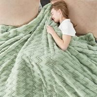 Plaid en fausse fourrure ultra doux et moelleux, cadeau d'hiver pour femme, vert sauge, design bohème moderne, 50x60 pouces, en nylon Mica, pour lit et canapé
