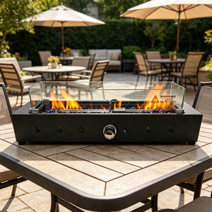 Modern Portable Freestanding Outdoor <b>Fire</b> <b>Pit</b> <b>Table</b> Natural Gas Eco-Friendly Indoor/Outdoor Patio Party Use 40000BTU - Product Image 1