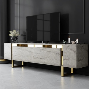 <span class=keywords><strong>TV</strong></span> di lusso moderno Stand per la casa soggiorno mobili <span class=keywords><strong>Tv</strong></span> Cabinet con gamba in <span class=keywords><strong>metallo</strong></span> e pannello di legno armadio di stoccaggio - Product Image 1