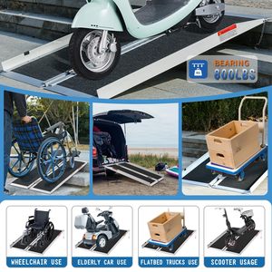 Rampes pour fauteuils roulants, rampes pliantes en aluminium portables, rampes antidérapantes doubles, résistantes jusqu'à 600 lb - Product Image 5
