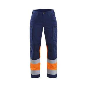 BLAKLADER - 716118118953D23 Pantalón Mujer Hi-Vis con elástico Azul marino/Naranja-EAN 7330509882597 ROPA DE TRABAJO DE LA HI-VIS - Product Image 1