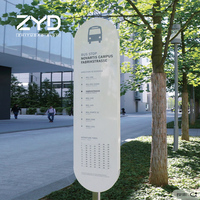 Letrero de Monumento Tradicional de Piedra y Metal para Campus Escolares y Hospitalarios con Integración de Parada de Autobús