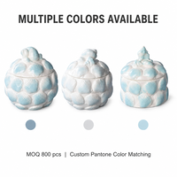 Pot de rangement moderne et simple en céramique blanche et bleue, style océan, durable, pour la maison, la cuisine, objets décoratifs, comprend un couvercle pour Diwali