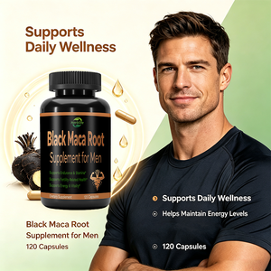 Capsules d'extrait de racine de maca noire avec logo personnalisé en marque privée OEM, 120 portions pour les hommes, complément énergétique et d'endurance, certifié GMP - Product Image 3