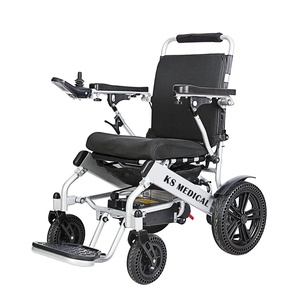 Fauteuil roulant électrique léger motorisé KSM-601L avec joystick, écran LCD, commande vocale, pliable, portable, tout-terrain, structure nid d'abeille - Product Image 1