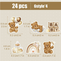 DAMAI Meilleures ventes en gros Décoration de gâteau ours en peluche marron à ballons, thème révélation du sexe du bébé garçon, jetable, prix usine