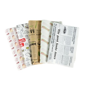 Logotipo de impresión personalizado Empaquetado de hamburguesas Papel de regalo de mantequilla a prueba de grasa para empacar Alimentos Sándwich Papel recubierto de PE - Product Image 2