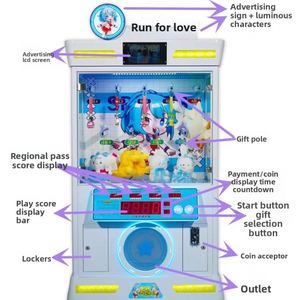 Mini machine à griffes d'arcade pour deux joueurs avec accepteur de pièces de monnaie et porte à prix en peluche, pour salles d'arcade de centres commerciaux - Product Image 3
