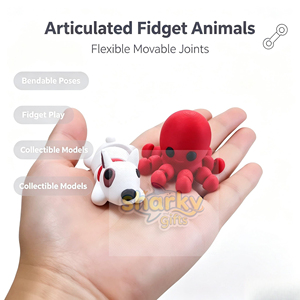 Pochette surprise de fête, figurines d'animaux de dessin animé articulées imprimées en 3D, mini sac mystère aléatoire pour animaux de compagnie, cadeau pour garçons et filles - Product Image 4
