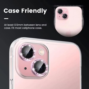 Cubierta protectora de lente de cámara brillante para iPhone 15 16 <span class=keywords><strong>Pro</strong></span> Max 11 12 <span class=keywords><strong>Pro</strong></span> 14 Plus 13 15Pro accesorios de protección de vidrio templado - Product Image 5