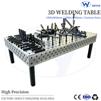 Table de soudage 3D en acier de haute précision, 1000x800x200mm, robuste, pour atelier de réparation