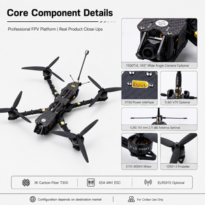Plateforme de drone professionnel en fibre de carbone PNP BNF 3K T300 427mm 7mm Bras OEM ODM Batterie Télécommande non incluse KitV2 - Product Image 4