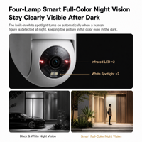 Caméra extérieure Mi Mijia 4C MBC15 2880x1620 IP66 étanche, caméra de sécurité intelligente avec vision nocturne et audio bidirectionnel