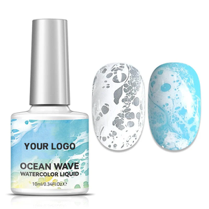 Encre liquide pour nail art <span class=keywords><strong>effet</strong></span> <span class=keywords><strong>marbre</strong></span> bleu vague océanique, facile à appliquer, 10 ml, pour design de vernis gel - Product Image 1