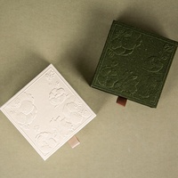 Boîte à fleurs personnalisée avec tiroir, papier spécial en relief 3D, boîte cadeau pour bijoux avec doublure en éponge