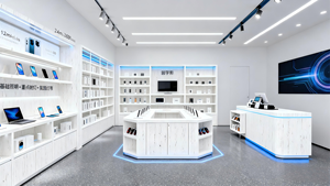 Vitrine de présentation de téléphone portable à écran en verre avec éclairage LED pour magasin de détail, armoire publicitaire, étagère - Product Image 4